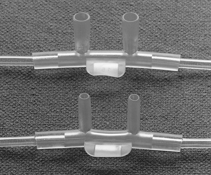 Nasal Cannula AirLife U-Connect-It Adult Curved Prongs / Flared Prongs 7 Foot Tubing High Flow Rate 
