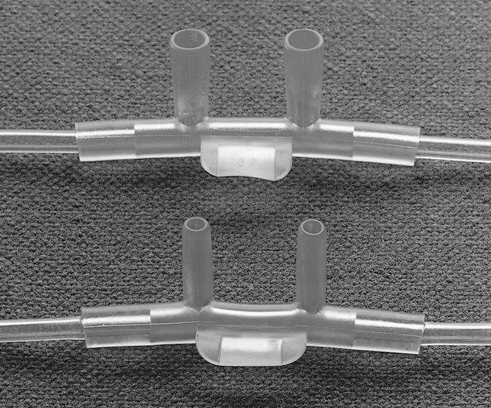 Nasal Cannula AirLife U-Connect-It Adult Curved Prongs / Flared Prongs 7 Foot Tubing High Flow Rate 