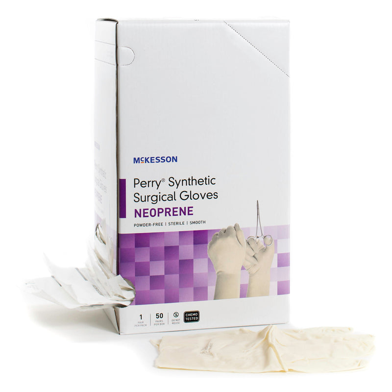 McKesson Perry Polychloroprene Surgical Glove, Size 9, Cream (Case of 4 Boxes)