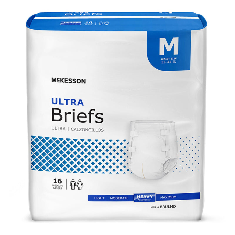 McKesson Ultra Heavy Absorbency Incontinence Brief, Medium (Case of 96)