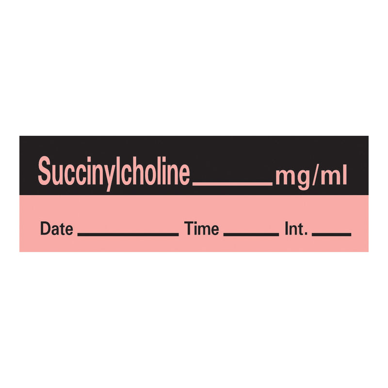 Timemed Drug Label, Succinylcholine mg/mL Date_Time_Int (Roll of 333)