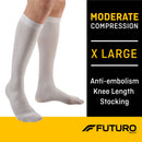 3M Futuro Anti-Embolism Stockings, Knee-High, Closed-Toe, Extra Large/Regular (6/CS) 