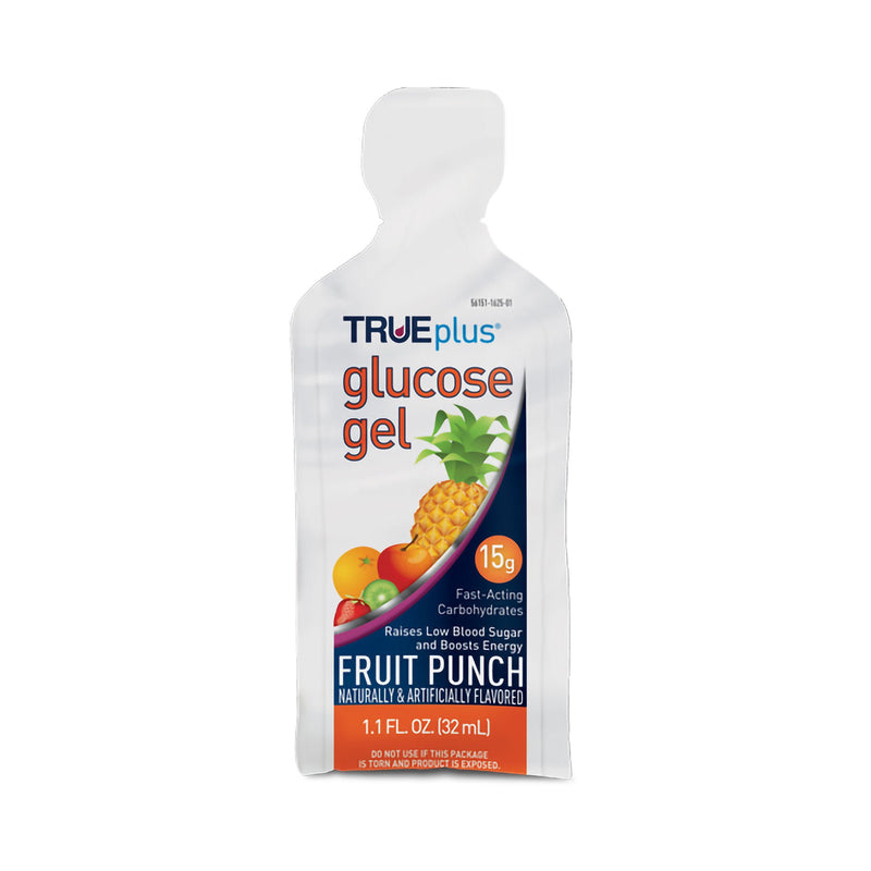 TRUEplus Fruit Punch Glucose Gel, 1.1-ounce Pouch (Case of 12 Trays)