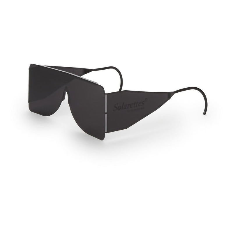 Dioptics Post Mydriatic Glasses Solarettes Side Shield Uncoated Smoke Tint Plastic Lens Black Frame Over Ear One Size Fits Most 