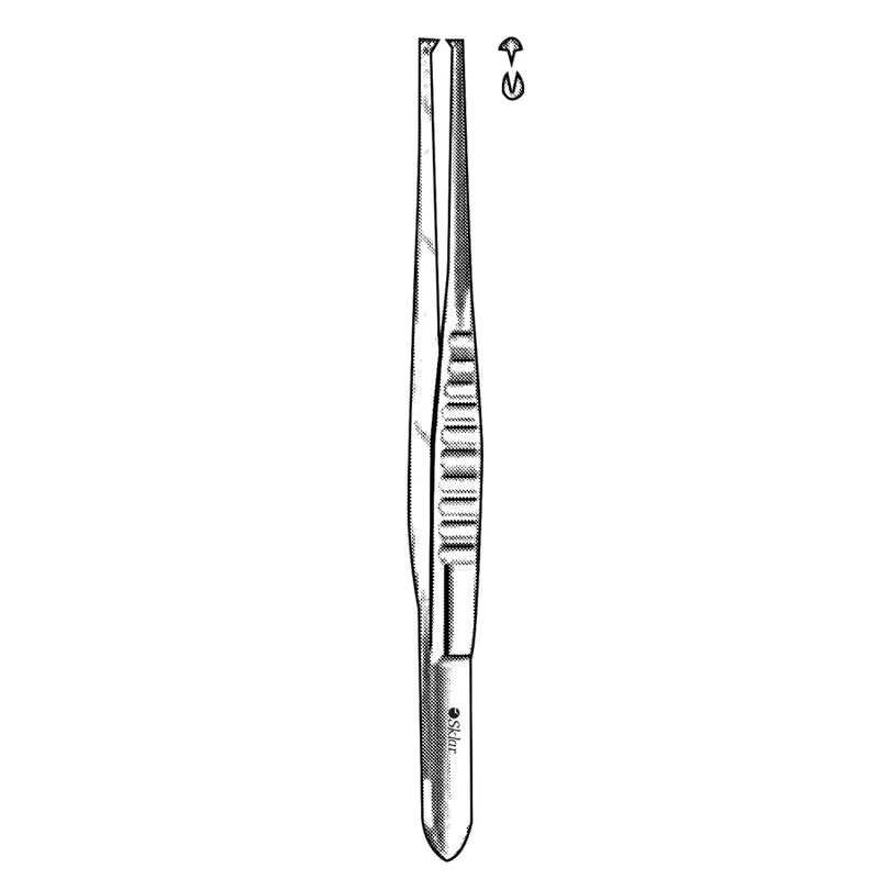 Sklar Tissue Forceps - 8-1/4", Straight, 1x2 Teeth, with Fluted Handle - 19-1356