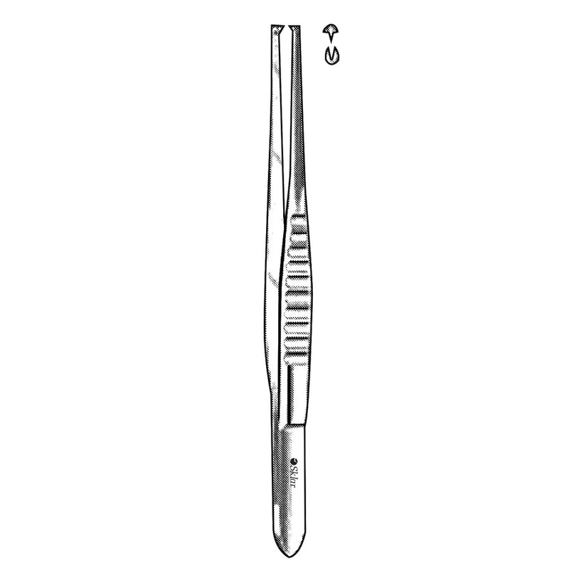 Sklar Tissue Forceps - 8-1/4", Straight, 1x2 Teeth, with Fluted Handle - 19-1356 