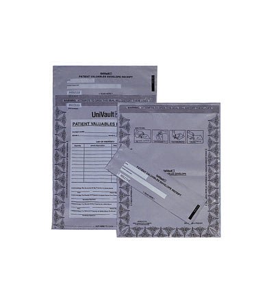BAG PATIENT VALUABLS 9X12 +2.52.7ML ADHSV CLSR 100/PK10PK/CS