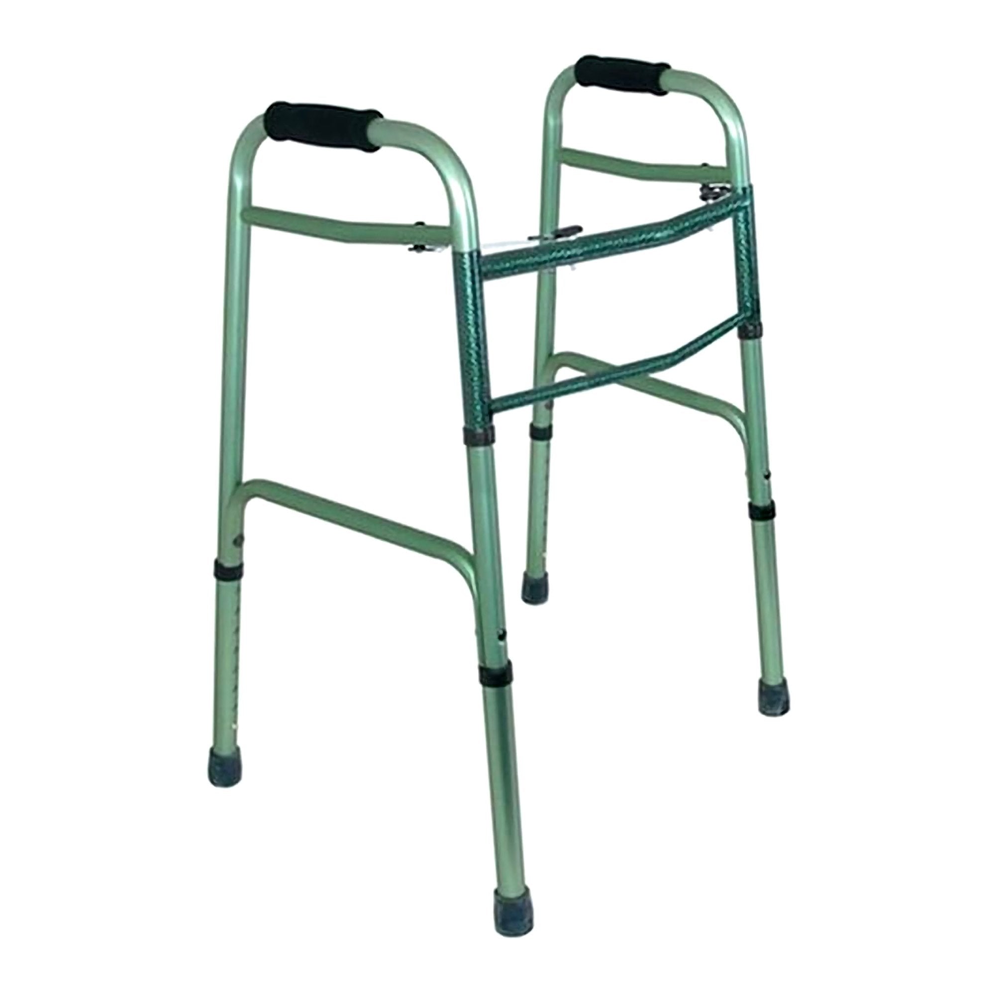 Mabis Healthcare Dual Release Folding Walker Aluminum Frame 250 lbs. Weight Capacity 32 to 38 Inch Height 