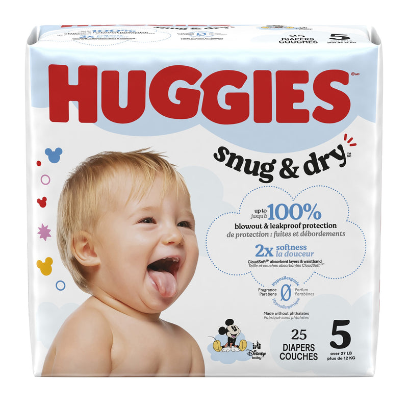 Huggies Snug & Dry Diapers, Size 5 (Case of 100)