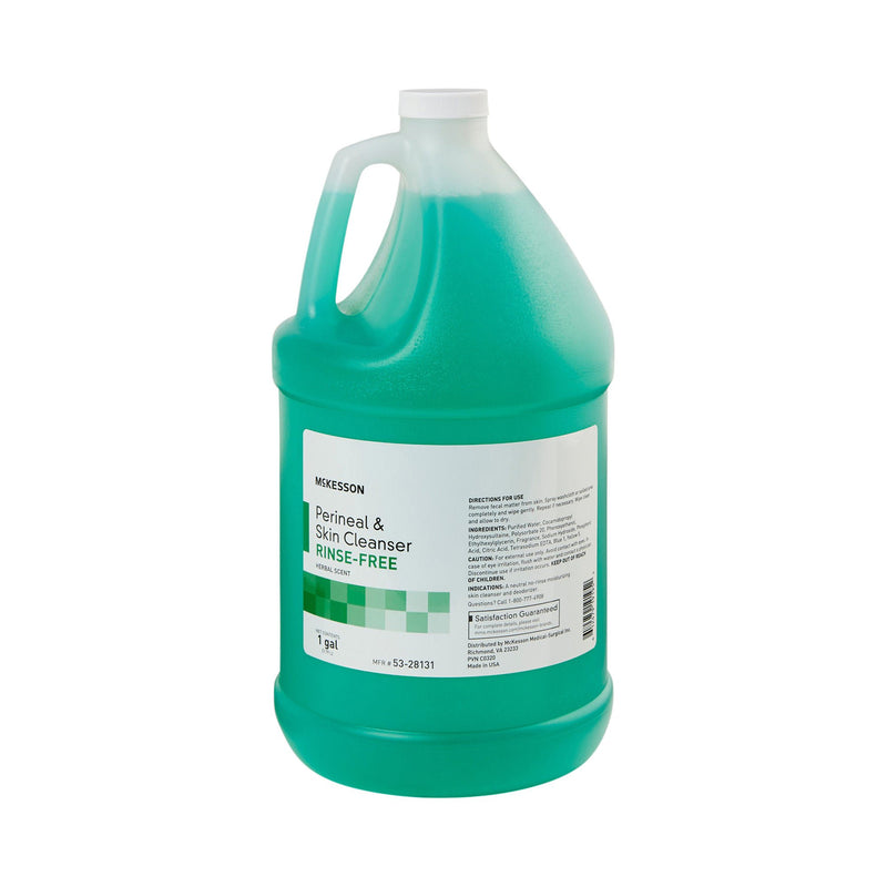 McKesson Rinse-Free Perineal Wash, Herbal Scent, 1 gal. (Case of 4 Gallons)