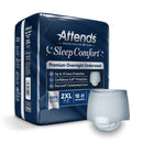 Attends Sleep Comfort Premium Overnight Underwear, 2X-Large, 68 – 80 Inches (Case of 40)