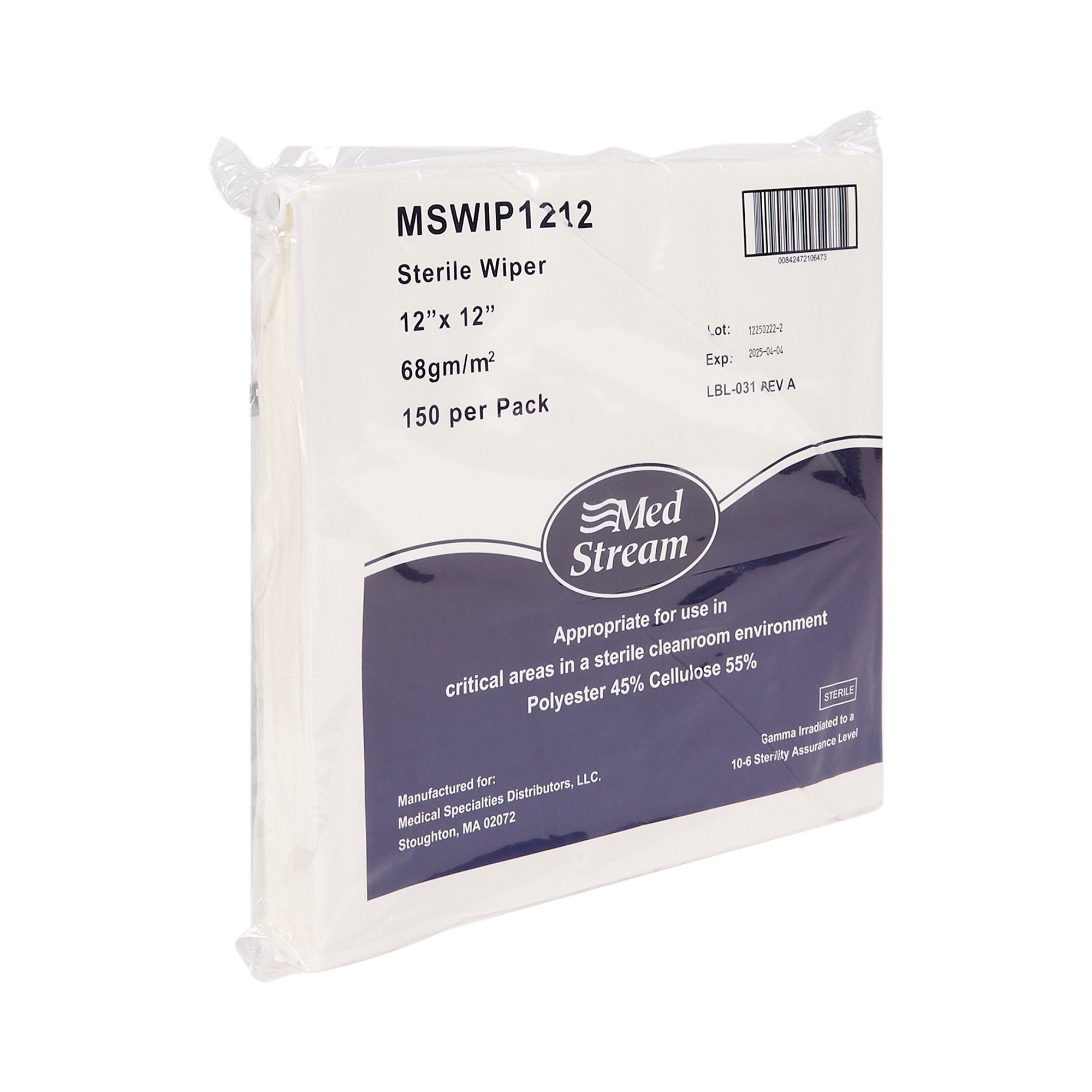 McKesson Brand McKesson Cleanroom Low Lint Wipes, 12 x 12 Inch (1200/CS) 