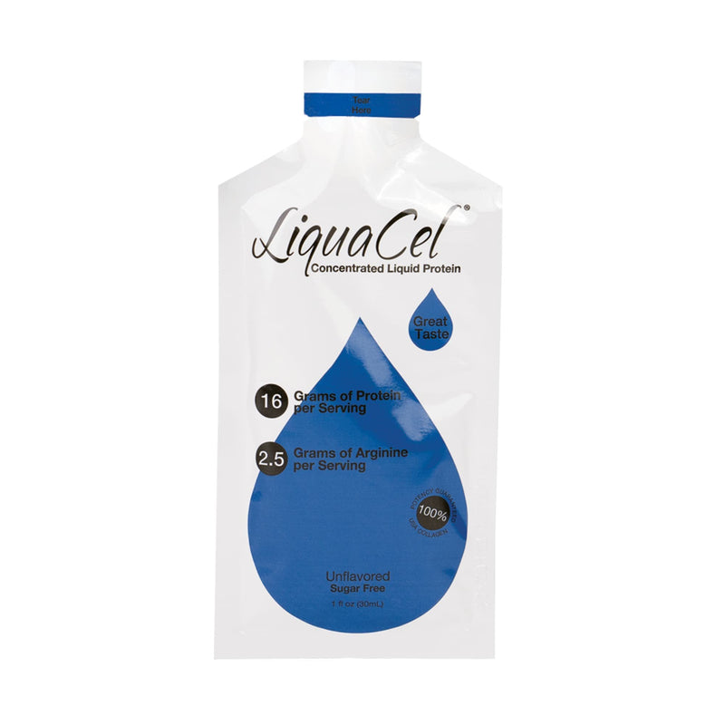 Global Health Products LiquaCel Unflavored Concentrated Liquid Protein, Sugar Free, 1-ounce Packets (100/CS)