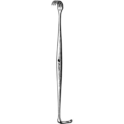 Sklar Miller-Senn Double-Ended Retractor - 6", 3 Sharp Prongs, 1 Blunt Blade - 22-8360