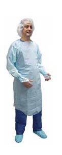 GOWN FILM OTH OPEN BACK UNIVW/ELSTIC WRST BL 100/CS