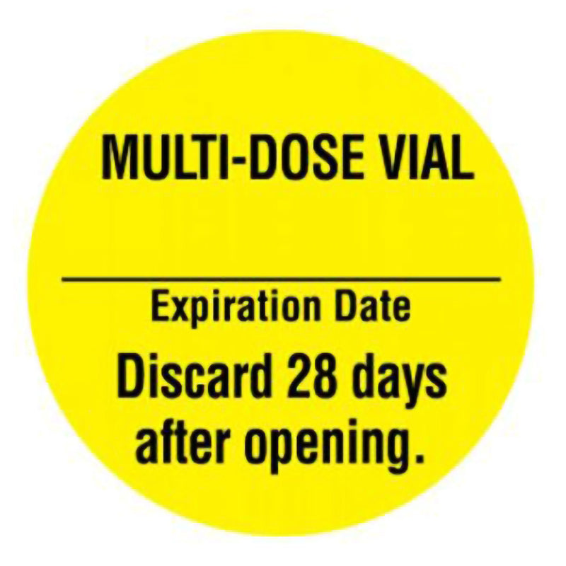 "Multi-Dose Vial Expiration Date __________ Discard 28 Days after Opening" Label (Roll of 885)