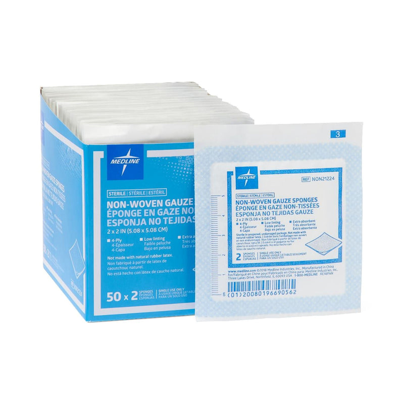 Avant Gauze Sterile Nonwoven Sponge, 2 x 2 Inch, 4-Ply (Case of 1500)