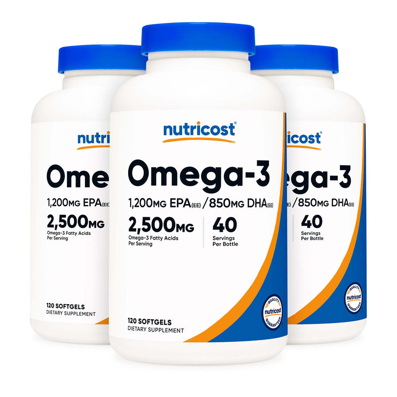 Dietary Supplement nutricost Omega-3 2,500 mg Strength Softgel 120 Per Bottle (12/CS) 