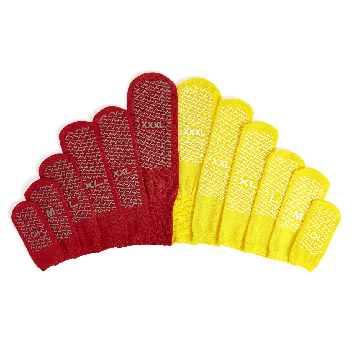Medline Fall Management Slipper Socks, Double Tread, Extra Large, Yellow (Case of 48 Pairs)
