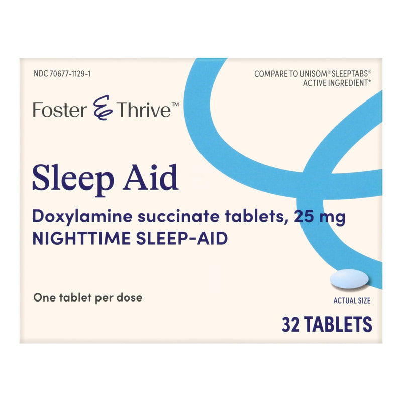 McKesson Brand Foster & Thrive Sleep Aid Doxylamine Succinate 25 mg Tablets 