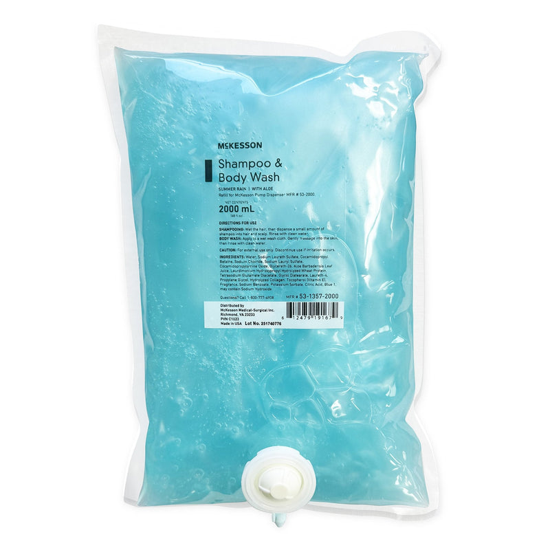 McKesson Brand McKesson Shampoo and Body Wash Dispenser Refill Bag 2000 mL, Summer Rain (4/CS) 