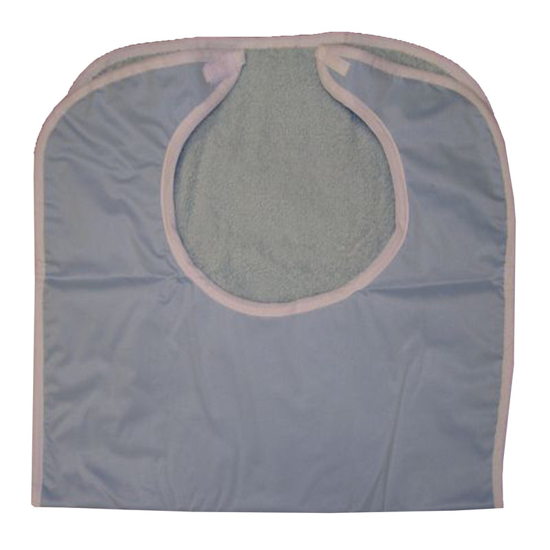 Bib Hook and Loop Closure Reusable Terry Cloth / Vinyl Blue (Dozen)