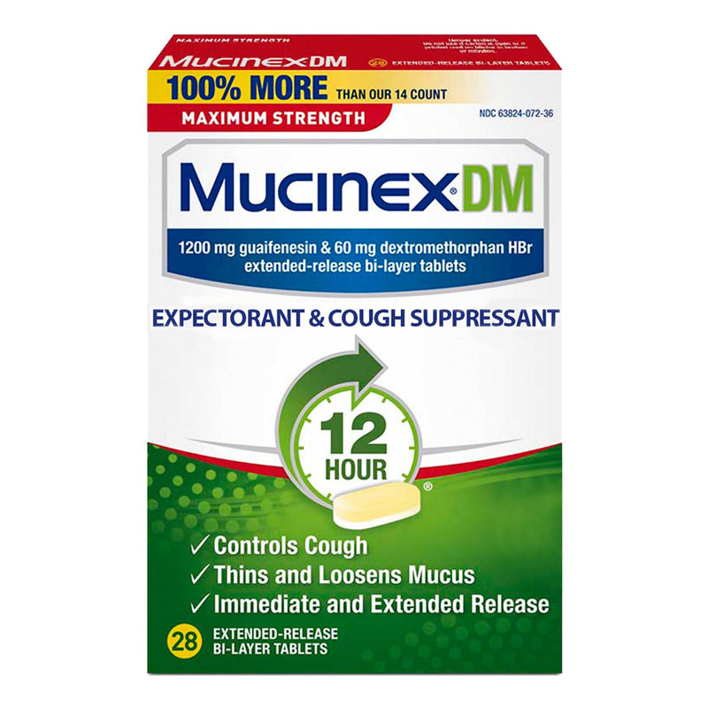 Mucinex DM Guaifenesin / Dextromethorphan Cold and Cough Relief (Box of 28)