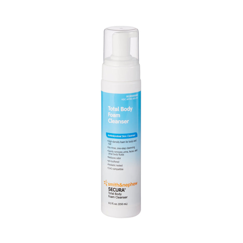 Secura Rinse-Free Foaming Body Wash, Antimicrobial, Scented, 8.5-oz. Pump Bottle (Case of 12)