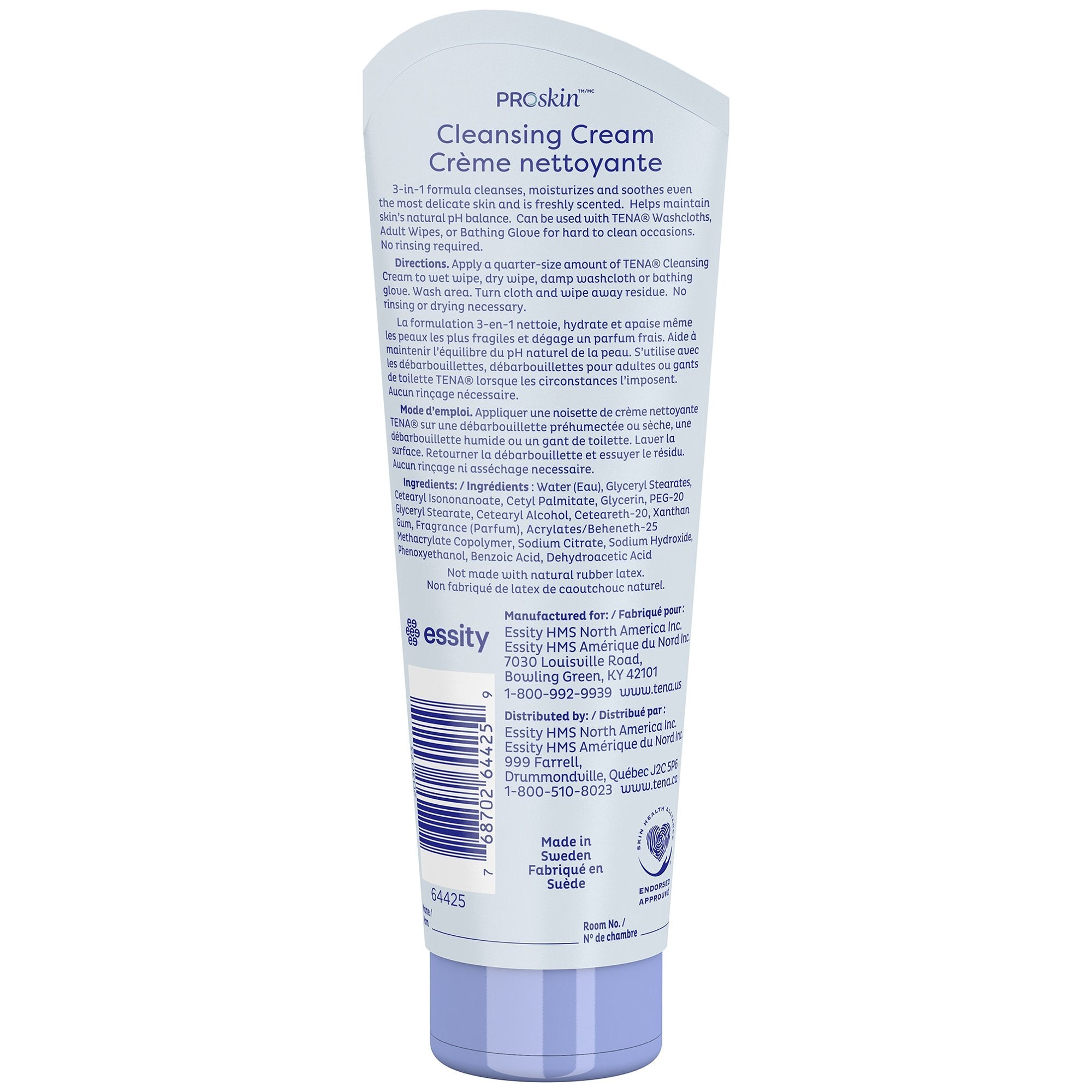 Essity HMS North America Inc Tena Body Wash Cleansing Cream, Alcohol-Free, White, 3-in-1 Formula, 8.5 ounces (10/CS) 