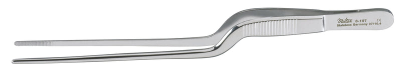 Dressing Forceps Miltex Jansen-Gruenwald 6-1/2 Inch Length OR / Surgical Grade German Stainless Steel NonSterile NonLocking Thumb Handle Straight Serrated Tips 