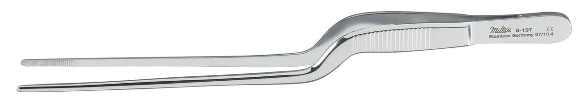 Dressing Forceps Miltex Jansen-Gruenwald 6-1/2 Inch Length OR / Surgical Grade German Stainless Steel NonSterile NonLocking Thumb Handle Straight Serrated Tips (Each)