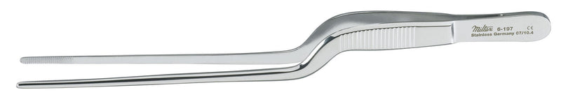 Dressing Forceps Miltex Jansen-Gruenwald 6-1/2 Inch Length OR / Surgical Grade German Stainless Steel NonSterile NonLocking Thumb Handle Straight Serrated Tips 