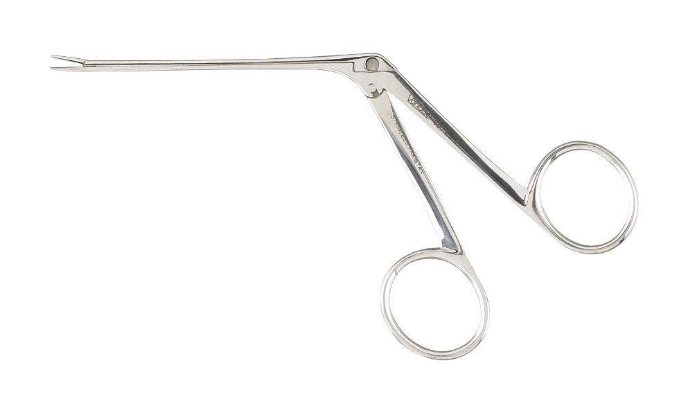 Alligator Forceps Vantage Hartmann-Noyes 3-1/4 Inch Length Floor / Office Grade Pakistani Stainless Steel NonSterile NonLocking Finger Ring Handle Straight Serrated Tips 