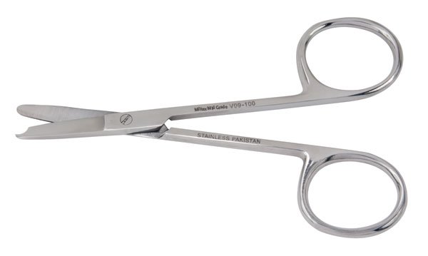 Stitch Scissors Vantage Spencer 3-1/2 Inch Length Floor / Office Grade Pakistani Stainless Steel NonSterile Finger Ring Handle Straight Blunt Tip / Blunt Tip 