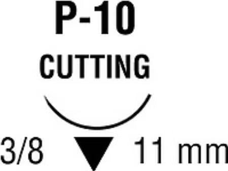 Nonabsorbable Suture with Needle Surgipro Polypropylene P-10 3/8 Circle Precision Reverse Cutting Needle Size 6-0 Monofilament