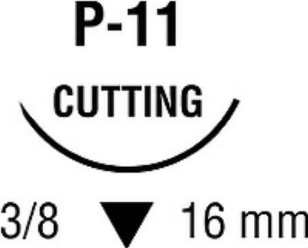 Nonabsorbable Suture with Needle Surgipro Polypropylene P-11 3/8 Circle Precision Reverse Cutting Needle Size 6-0 Monofilament 