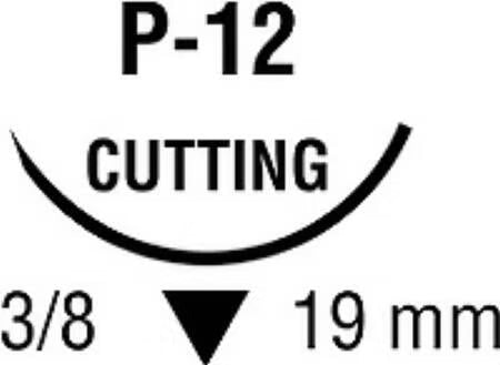 Nonabsorbable Suture with Needle Monosof Nylon P-12 3/8 Circle Precision Reverse Cutting Needle Size 5-0 Monofilament