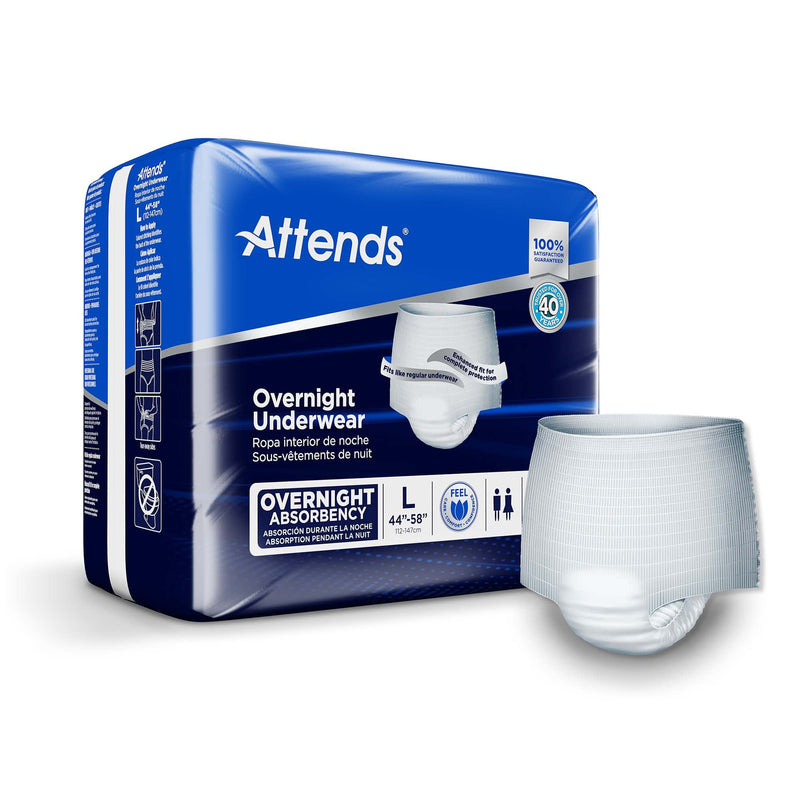 Attends Healthcare Products Attends Overnight Underwear with Extended Wear Protection, Large (56/CS) 