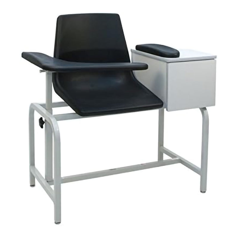 Blood Drawing Chair Model 2570 1 Fixed Armrest, 1 Flip Up Armrest Black 300 lbs. Weight Capacity (Case of 1000)