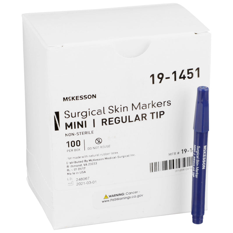 McKesson Skin Marker, Prep-Resistant Gentian Violet Ink, Regular Tip, Mini Size (Box of 100)