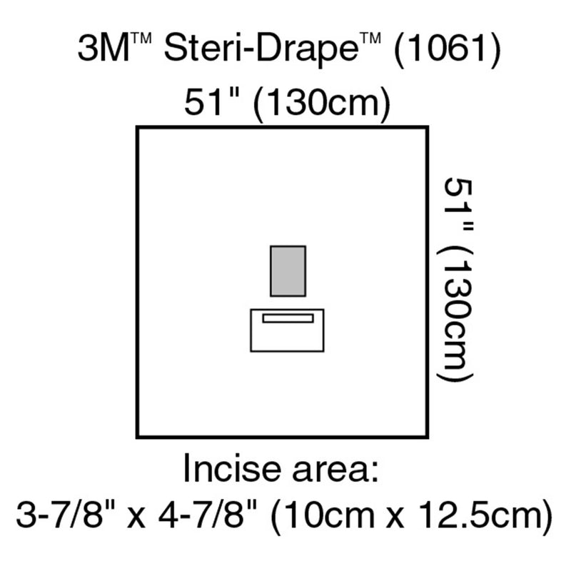 3M Steri-Drape Sterile Medium EENT Drape, 51 x 51 Inch (Case of 40) 