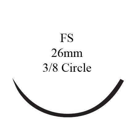 Nonabsorbable Suture with Needle Ethilon Nylon FS 3/8 Circle Reverse Cutting Needle Size 2-0 Monofilament (Box of 36)