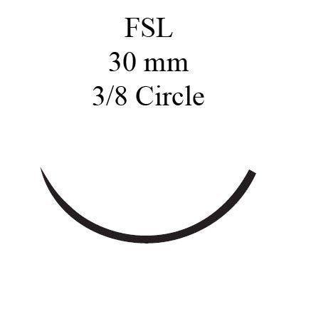 Nonabsorbable Suture with Needle Perma-Hand Silk FSL 3/8 Circle Reverse Cutting Needle Size 0 Braided (Box of 12)