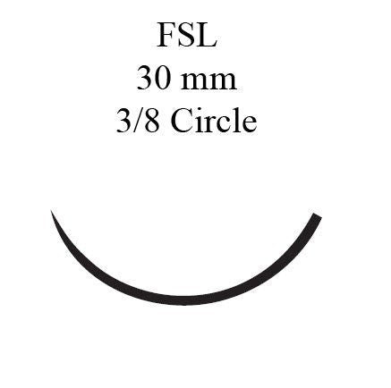 Nonabsorbable Suture with Needle Perma-Hand Silk FSL 3/8 Circle Reverse Cutting Needle Size 0 Braided 