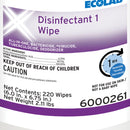 Ecolab Disinfectant 1 Surface Disinfectant Cleaner, 220 Wipes (Case of 2640)