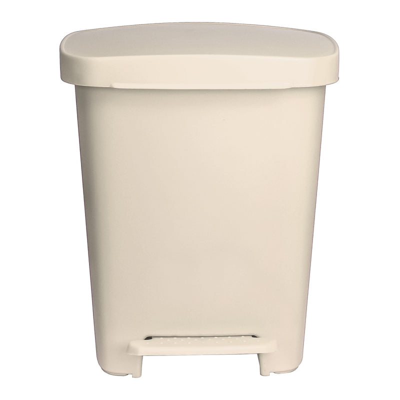 McKesson Waste Can with Step-On Pedal, Plastic, Beige, 15.16 x 14.37 x 18.9 Inch (Case)