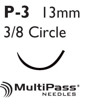 Nonabsorbable Suture with Needle Ethilon Nylon P-3 3/8 Circle Precision Reverse Cutting Needle Size 4-0 Monofilament (Box of 36)