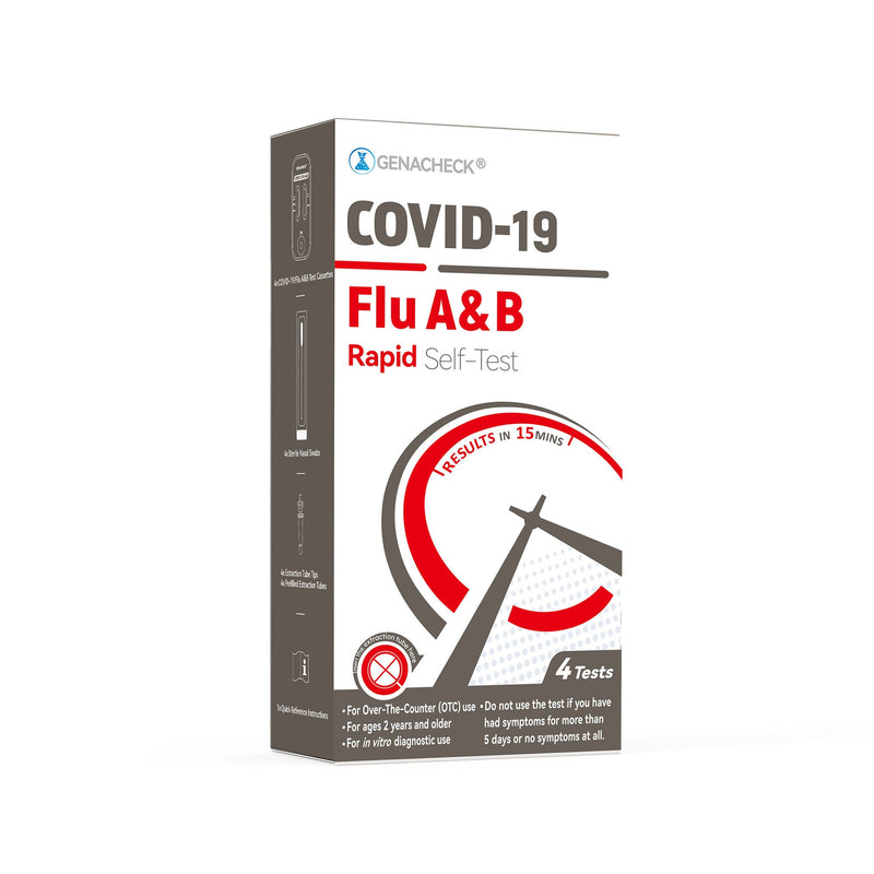 GenaCheck COVID-19 / Flu A & B Rapid Self-Test (Case of 216)