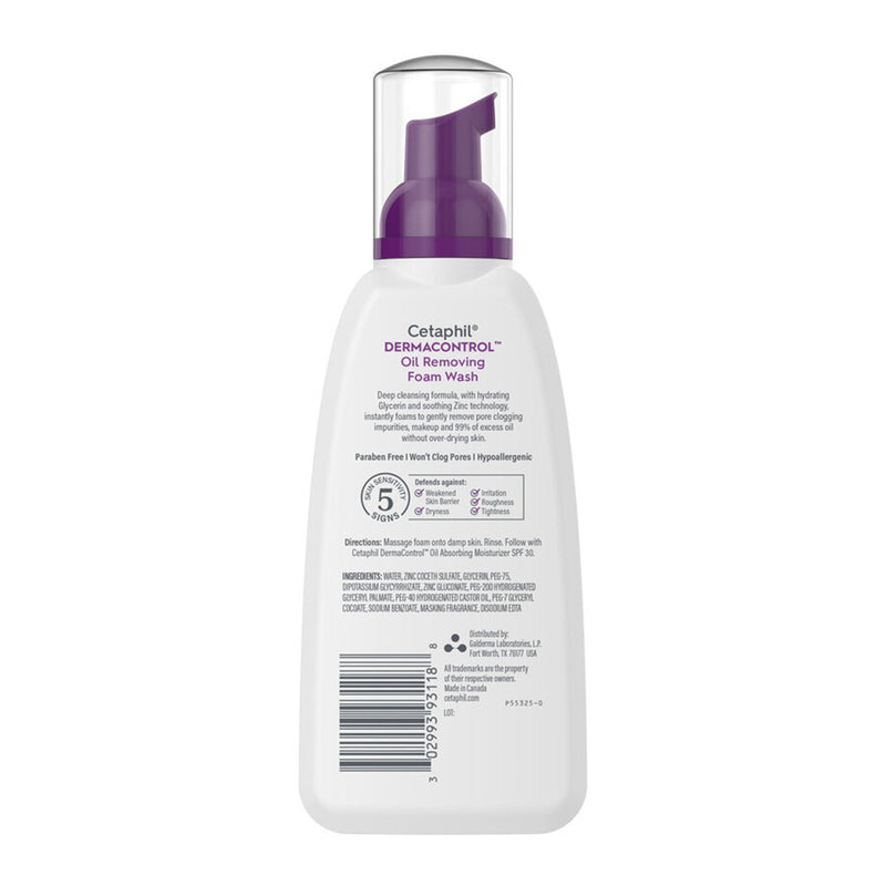 Facial Cleanser Cetaphil Derma Control Oil Removing Foaming 8 oz. Pump Bottle Gentle Scent 