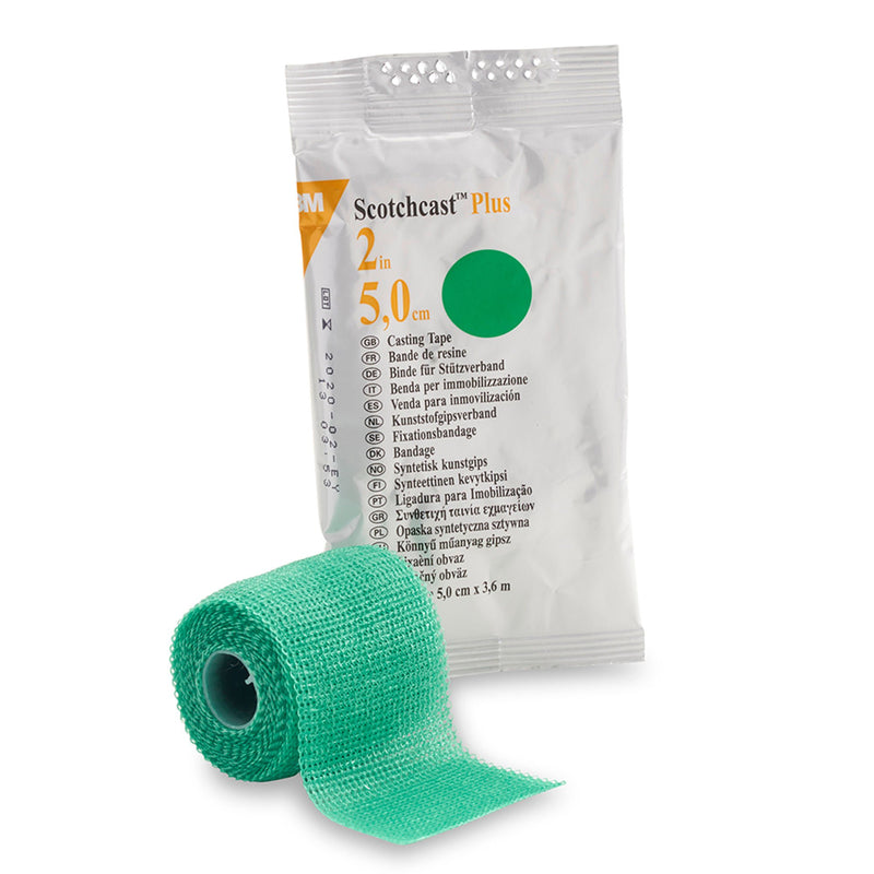 3M Scotchcast Plus Cast Tape, Green, 2 Inch x 4 Yards (Case of 10)